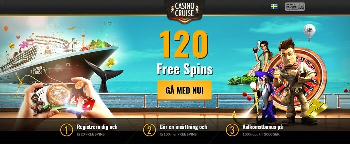 Casino Cruise ger dig en bonus på 10 000 kr och 200 free spins